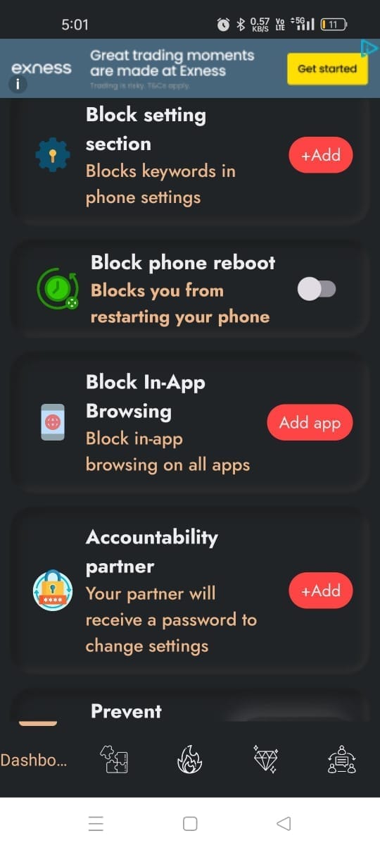 block in app browsing